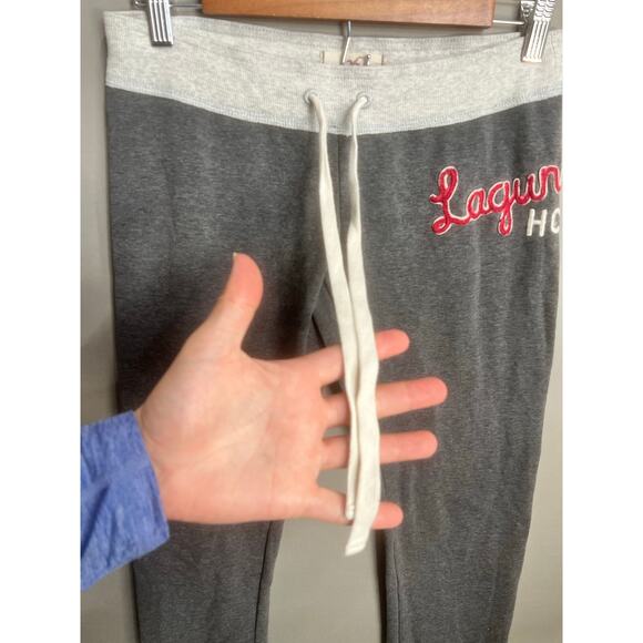 VTG Hollister Laguna Y2K Jogger Sweat Yoga Pants Drawstring Sz S 2000s Gray - Picture 5 of 13